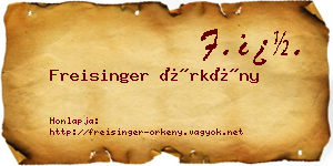 Freisinger Örkény névjegykártya